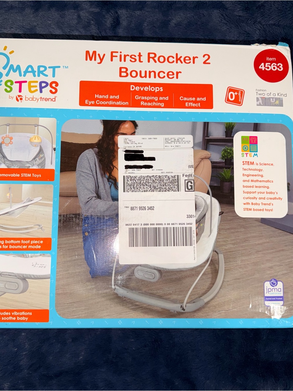 My First Rocker 2 Bouncer by Smart Steps - Gray/White